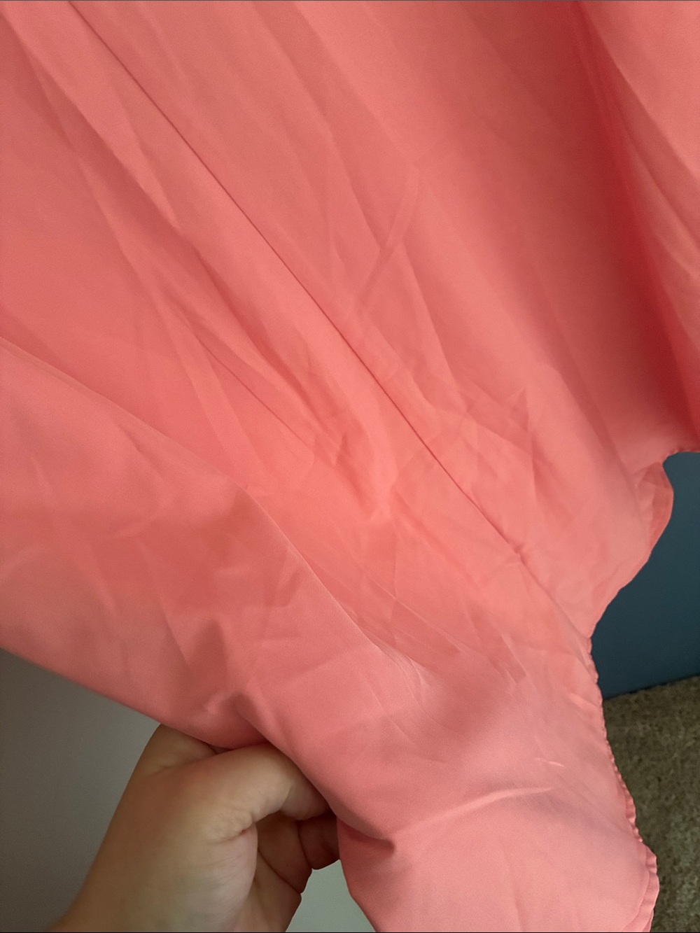 Lightweight Peach colored Button-Front Women's Tunic Shirt - Picture 4 of 4